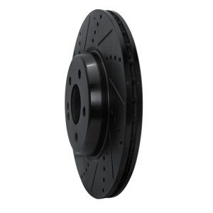 Mercedes-Benz GLC250 Brake Rotor (1) - Rear Left - R1 Concepts - Drilled & Slotted - Black - `16-`23